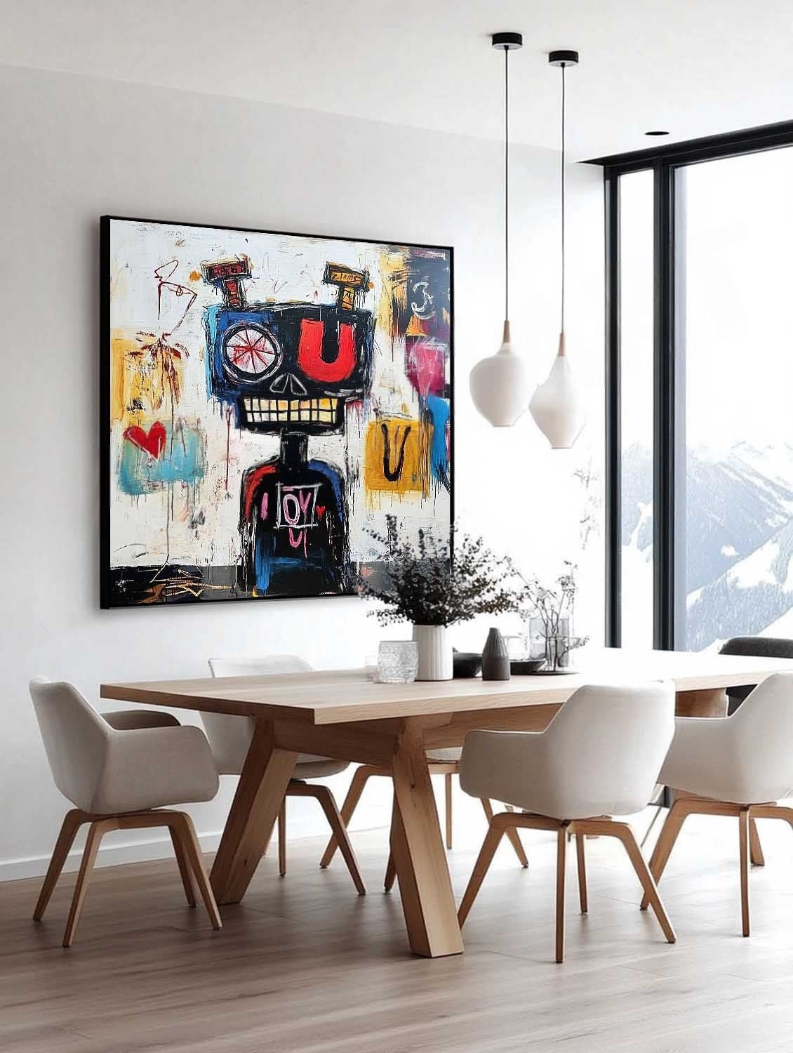 Wall Art Neo Expressionist Robot Skull