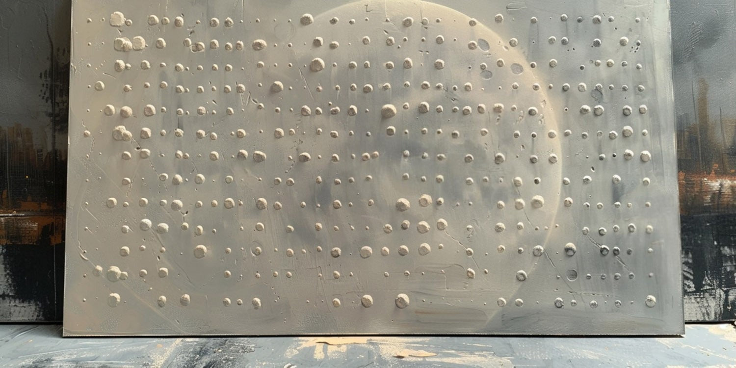 Wall Art Neutral Dotted Moon Canvas Painting