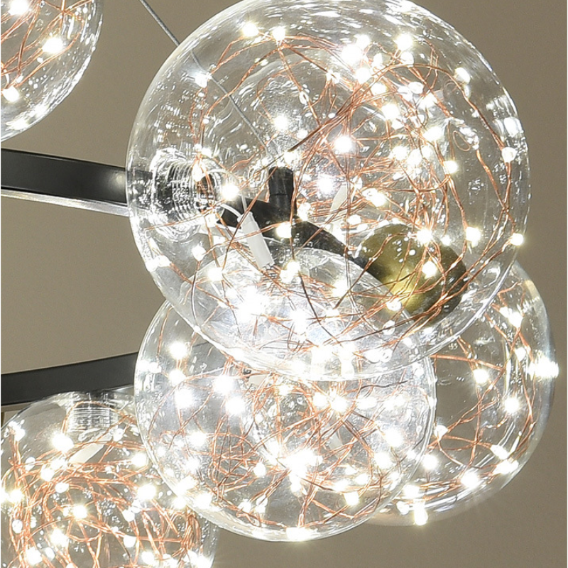 Valentina Art Deco Luminous Sphere Cluster Glass Pendant Light - Neutralighting