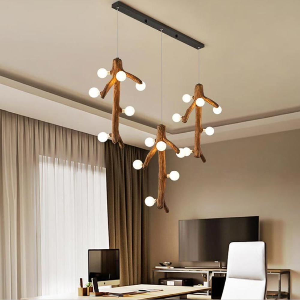 Epoch Nordic LED Chandelier Wood Living Dining Room Bedroom - Neutralighting