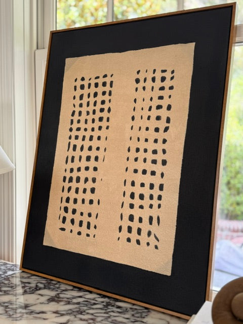 Black Beige Geometric Minimalist Painting
