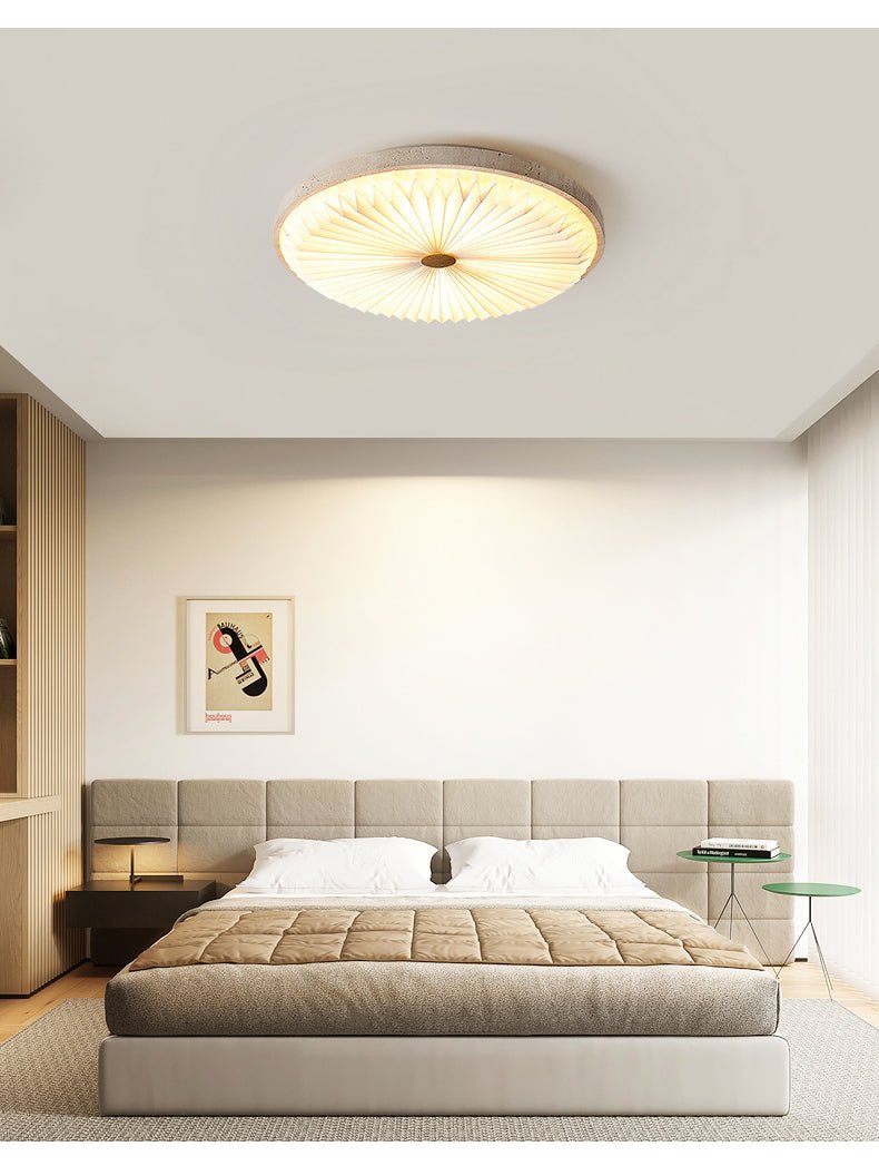 Ciloraris Textured Travertine Ceiling Light - Neutralighting