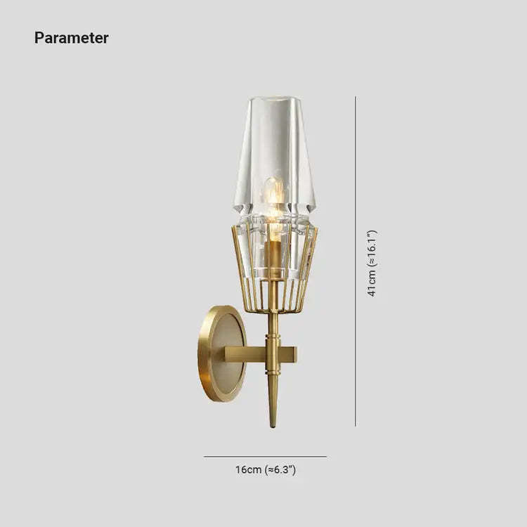 Arisha Vintage Lantern Glass Wall Lamp, Gold - Neutralighting