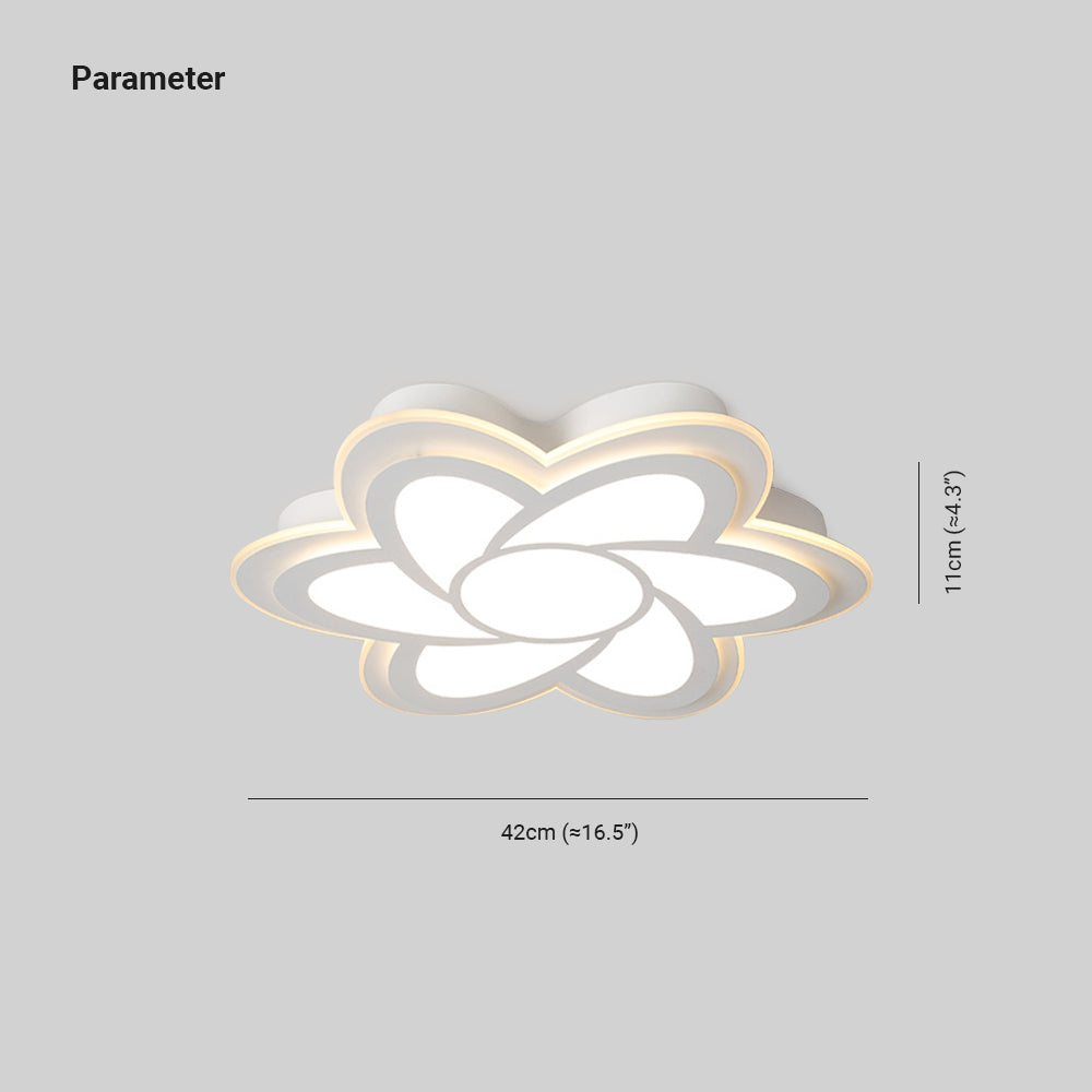 Arisha Modern White Flower Flush Mount Ceiling Light, Metal - Neutralighting