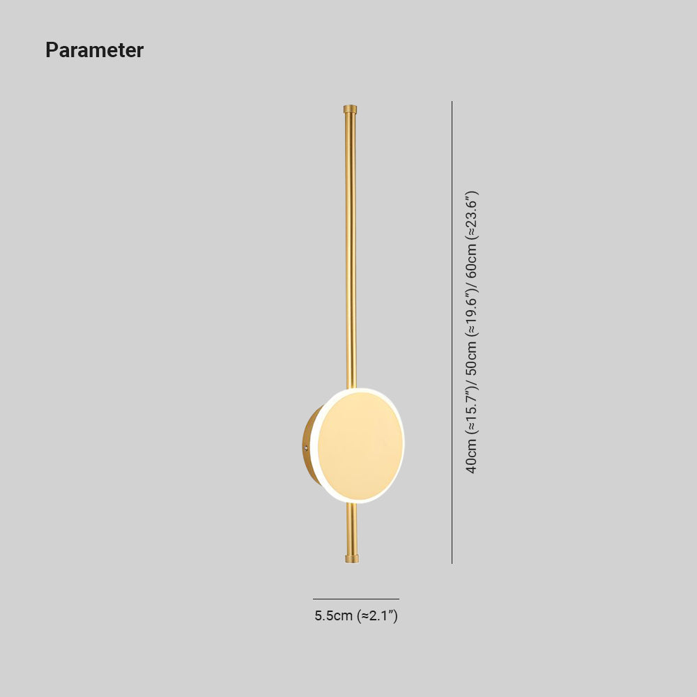 Arisha Modern Round Linear Metal Wall Lamp, White/Black/Gold - Neutralighting