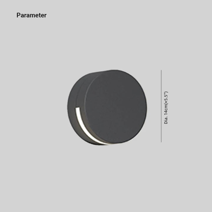 Ray Modern Minimalist Round Metal/Glass Waterproof Outdoor Wall Lamp, Black - Neutralighting