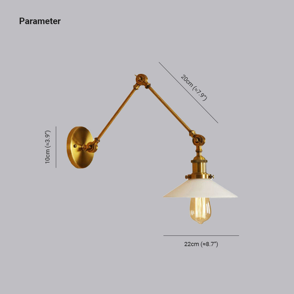 Silva Wall Lamp Retro Saucer Lampshade Metal Adjustable 2 Color, Bedroom - Neutralighting