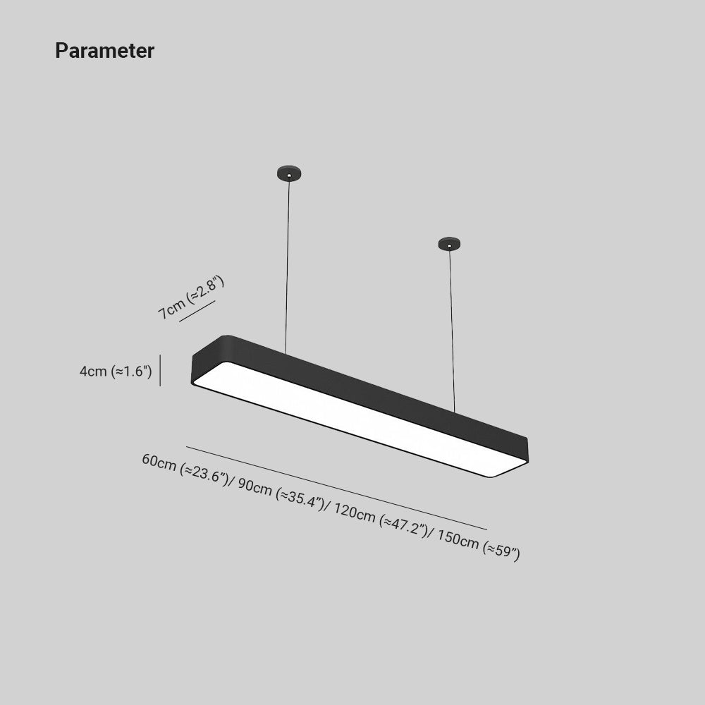 Noar Minimalist Rectangular LED Black Pendant Light, Acrylic - Neutralighting