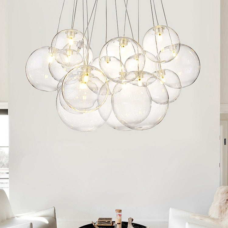 Valentina Glass Globe Bubble Pendant Light LED Stary - Neutralighting
