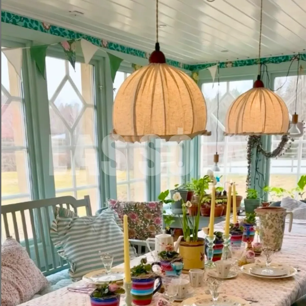 Haloa Vintage Pendant Light Beige, Fabric - Neutralighting