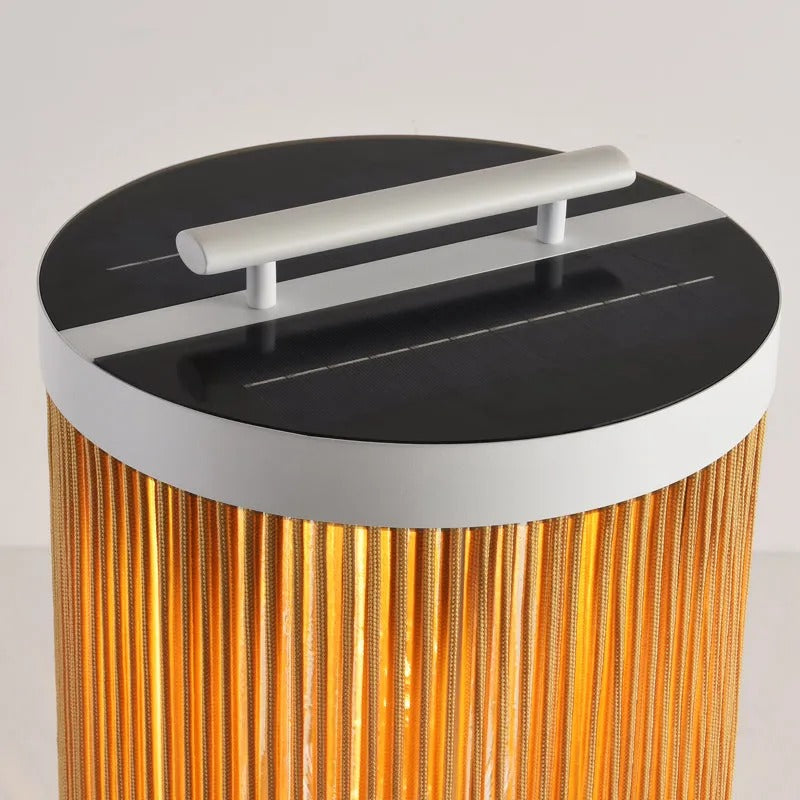 Ray Retro Metal/Rattan Floor Lamp, Hardwired/Solar/LED, Outdoor - Neutralighting