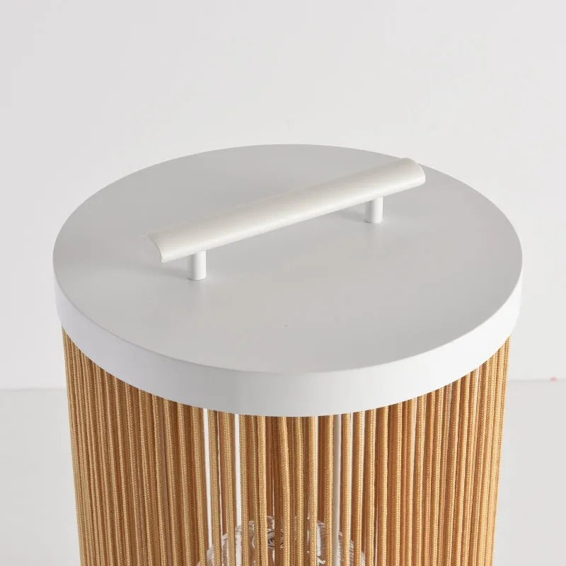 Ray Retro Metal/Rattan Floor Lamp, Hardwired/Solar/LED, Outdoor - Neutralighting