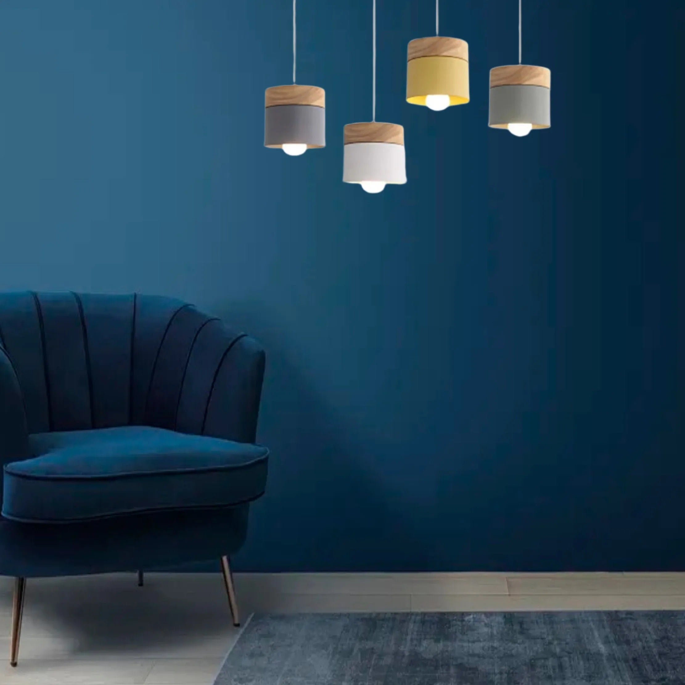 Valentina Modern Can Shape Metal/Wood Pendant Light - Neutralighting