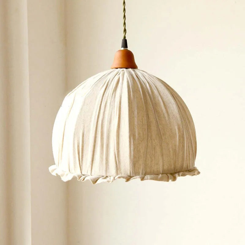 Haloa Vintage Pendant Light Beige, Fabric - Neutralighting