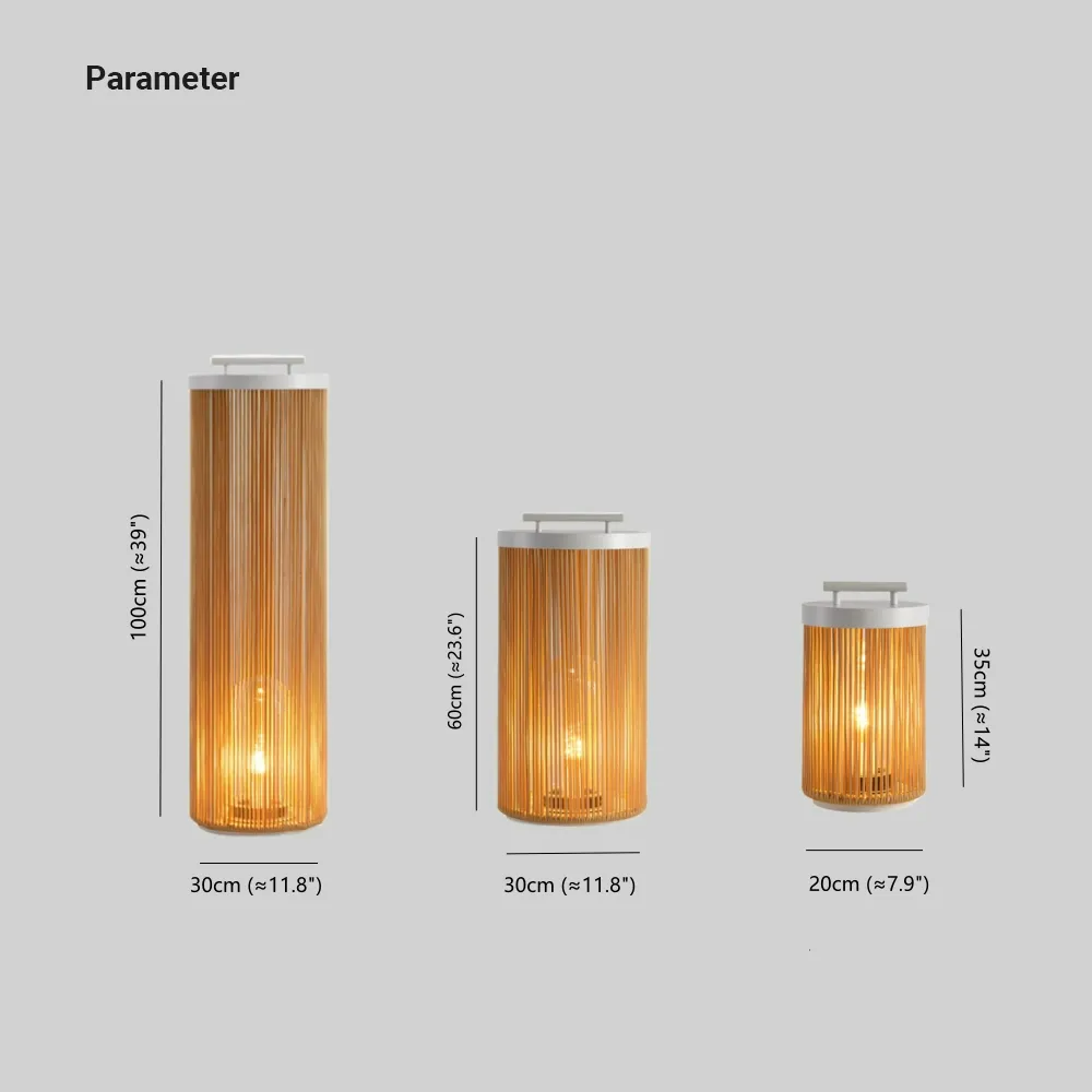 Ray Retro Metal/Rattan Floor Lamp, Hardwired/Solar/LED, Outdoor - Neutralighting