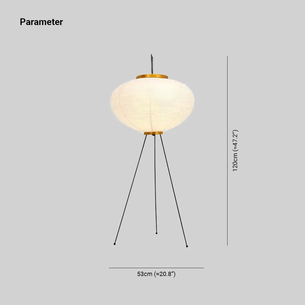 Renée Minimalist Tripod Lantern Paper Floor Lamp, White - Neutralighting