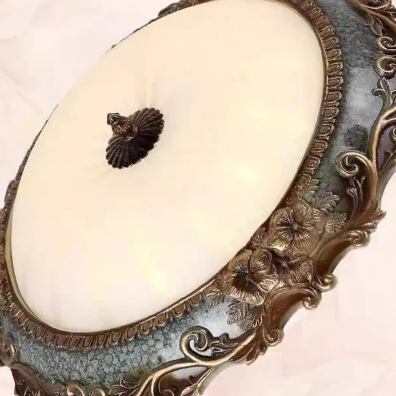 Tiffany Flush Mount Ceiling Light, Brass/Resin - Neutralighting