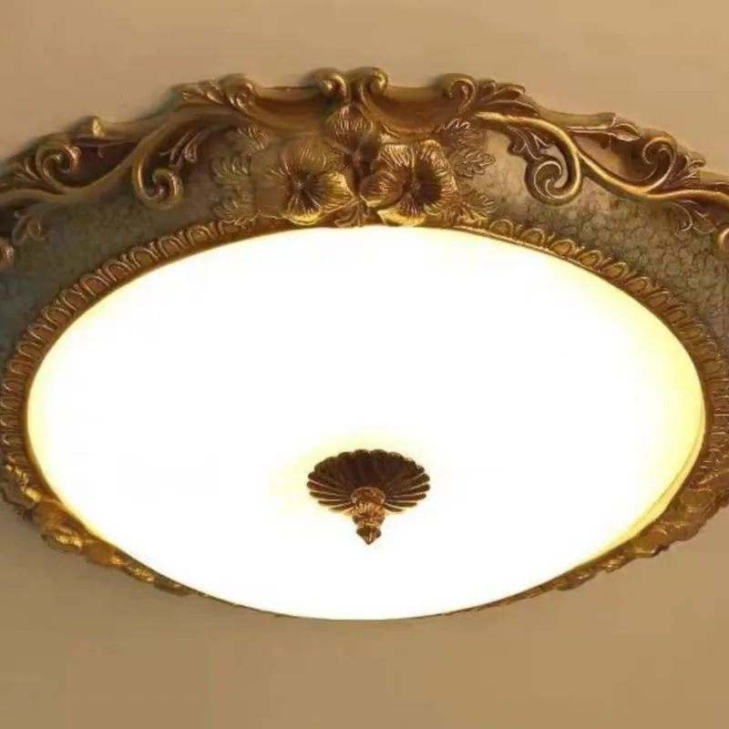 Tiffany Flush Mount Ceiling Light, Brass/Resin - Neutralighting