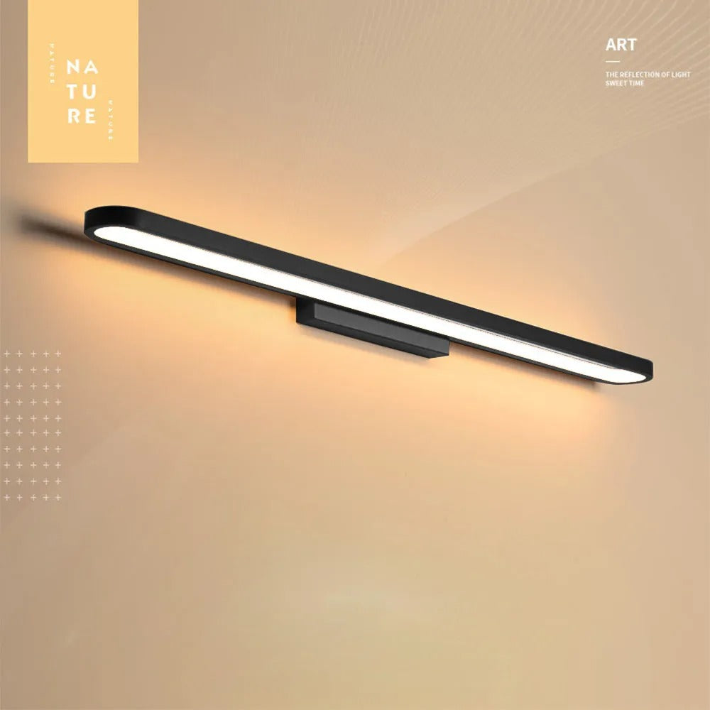 Luxa Modern Metal Wall Lamp Mirror Front, Curved, Black/Coffee - Neutralighting