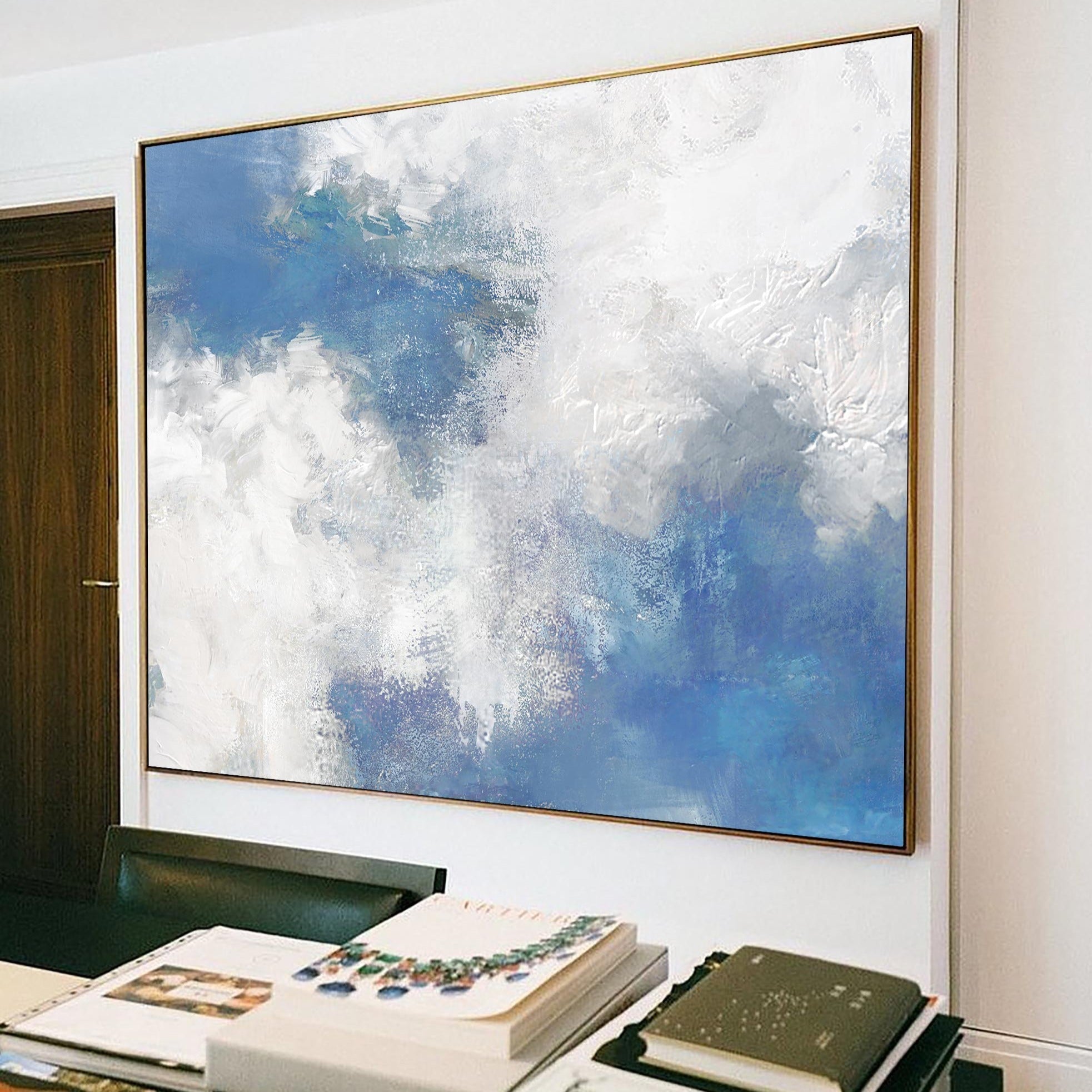 Seascape Blue White Coastal Abstract Painting