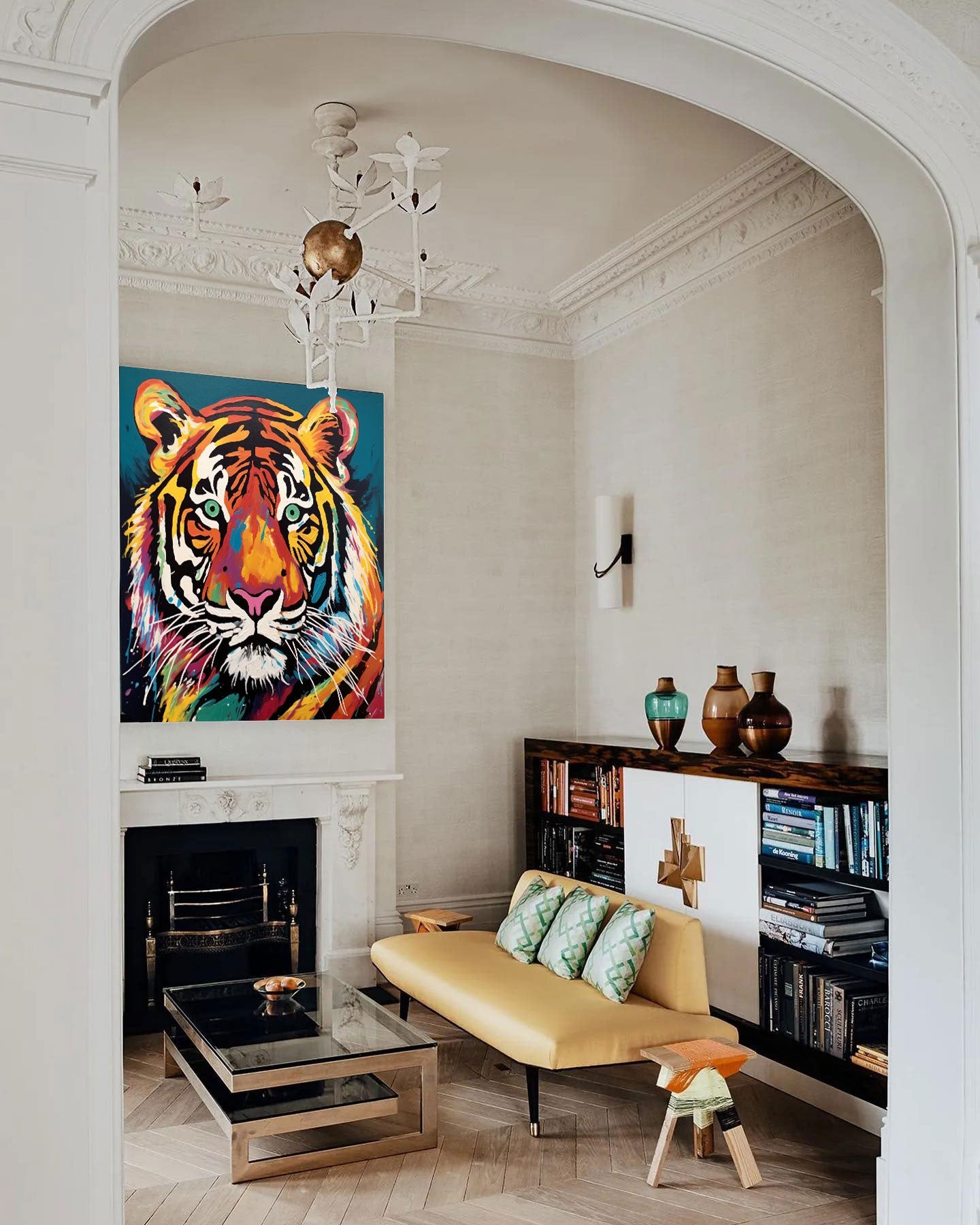 Striking Colorful Tiger Canvas Art