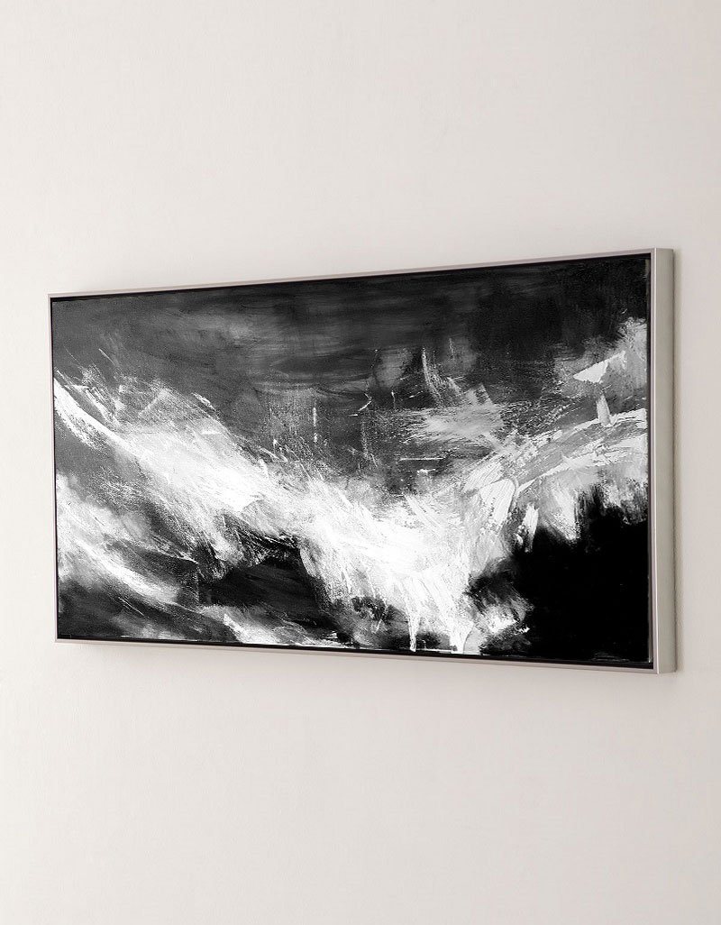 Large Black And White Abstract Painting ABAP02 - Neutralighting