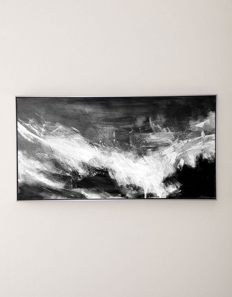 Large Black And White Abstract Painting ABAP02 - Neutralighting