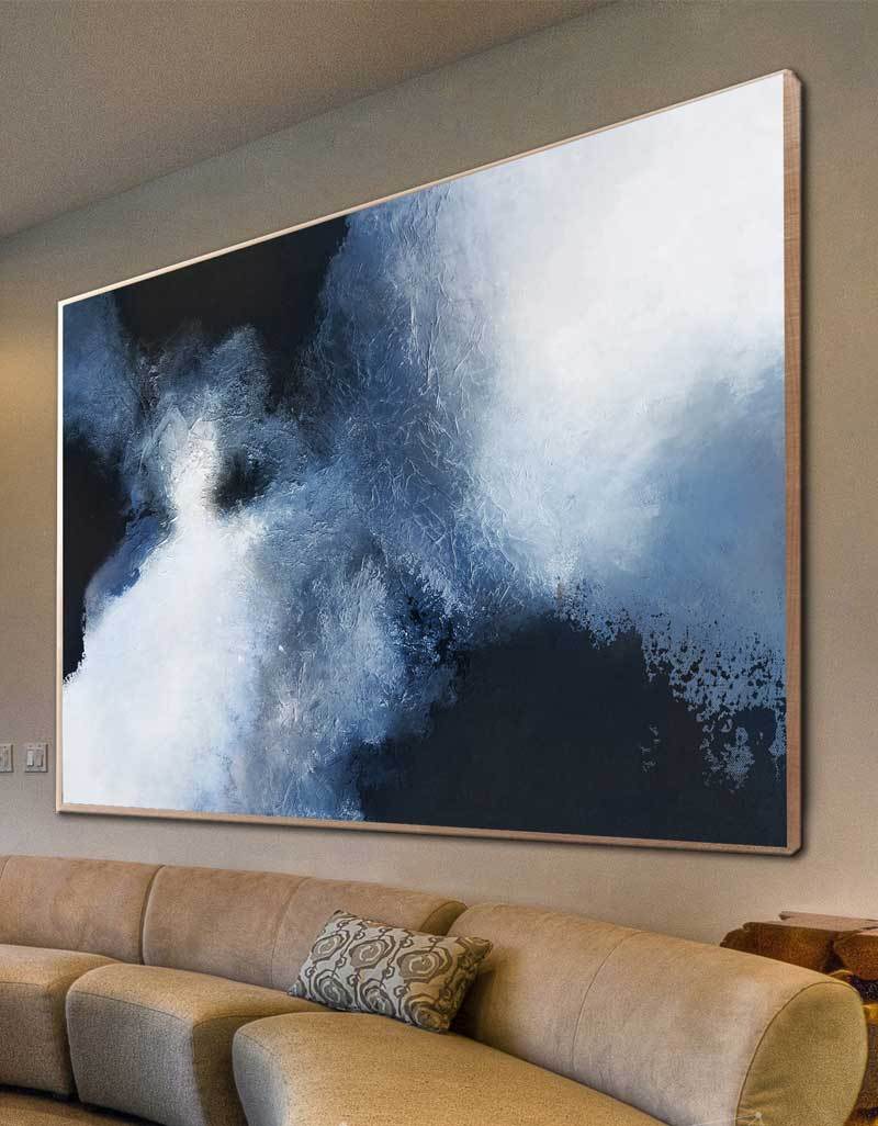Large BLue Black Abstract Art ABAH11 - Neutralighting