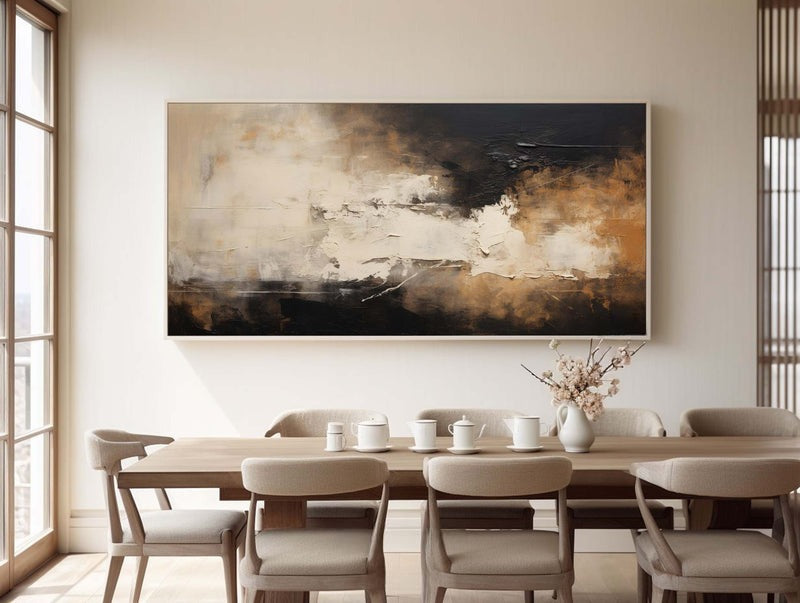 Black Beige Gold Abstract Painting