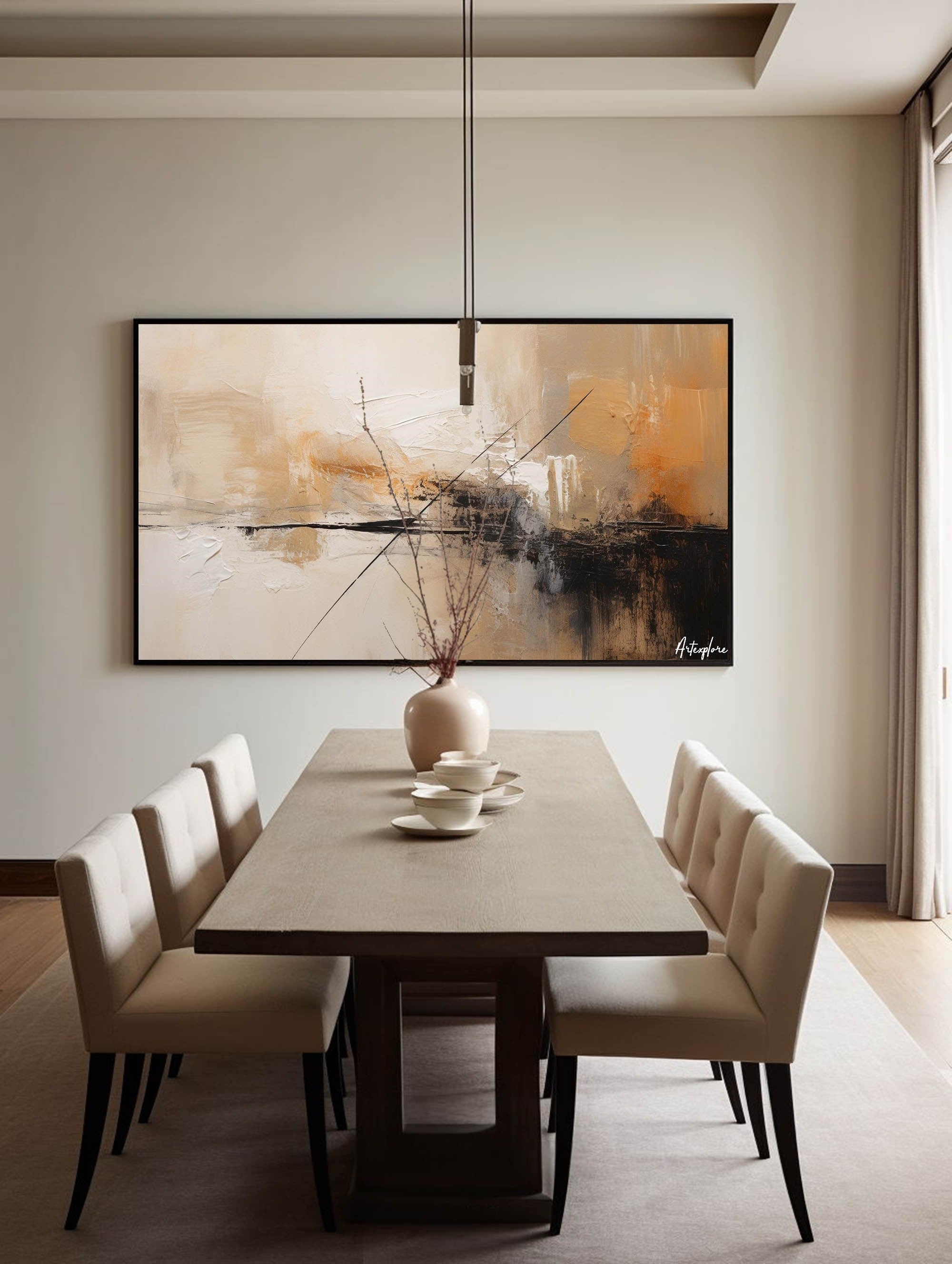 Wall Art Amber Horizon Convergence