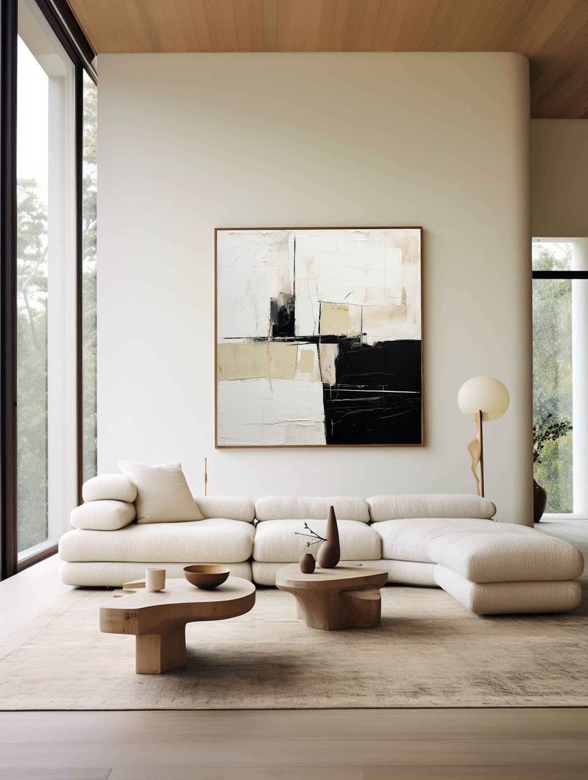 Geometric Block Neutral Canvas Wall Art