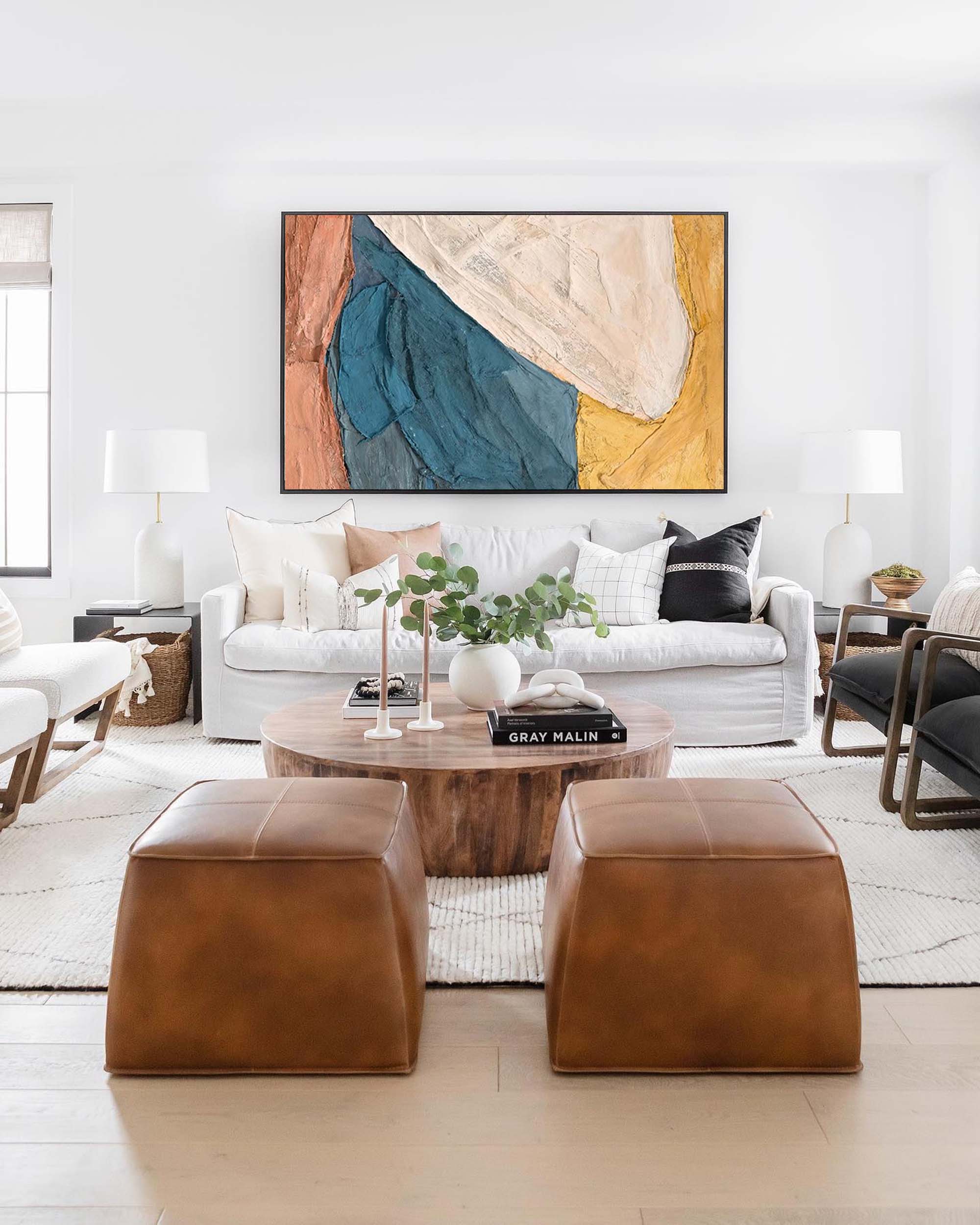 Modern Color Block Abstract Canvas Wall Art