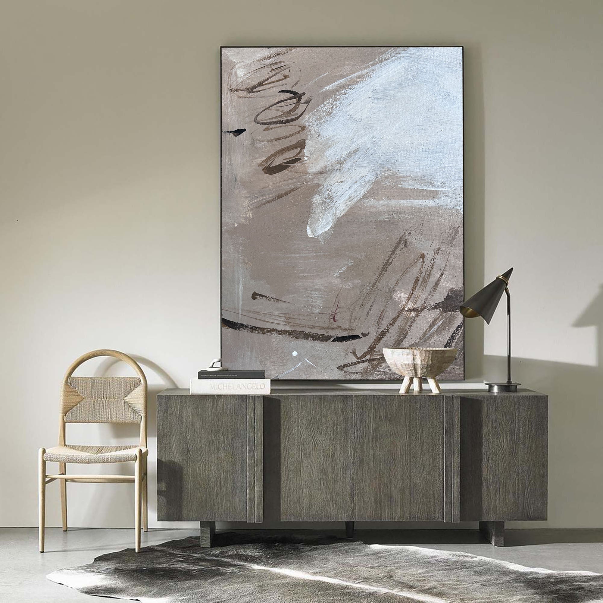 Textured Neutral Abstract Painting