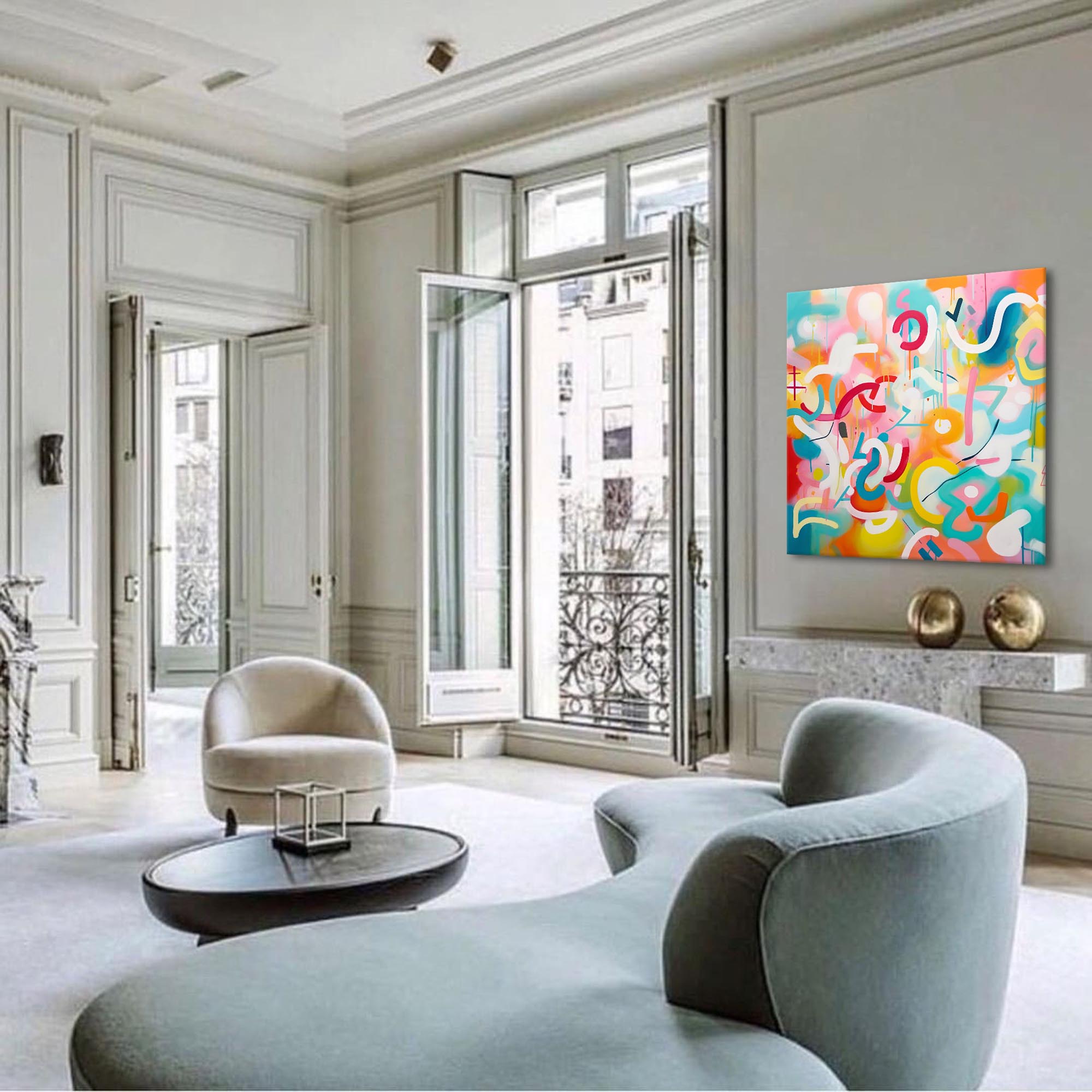 Wall Art Abstract Painterly Multicolor Artistic