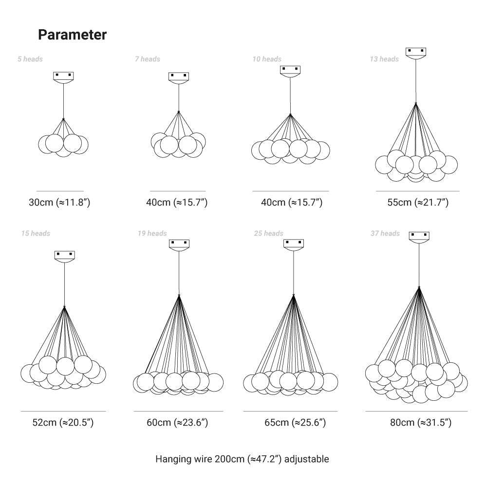 Valentina Modern Bubble Pendant Light, 5 Style - Neutralighting