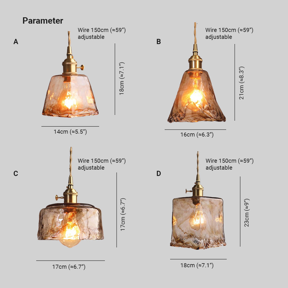 Zina Pendant Light Glass&Brass - Neutralighting