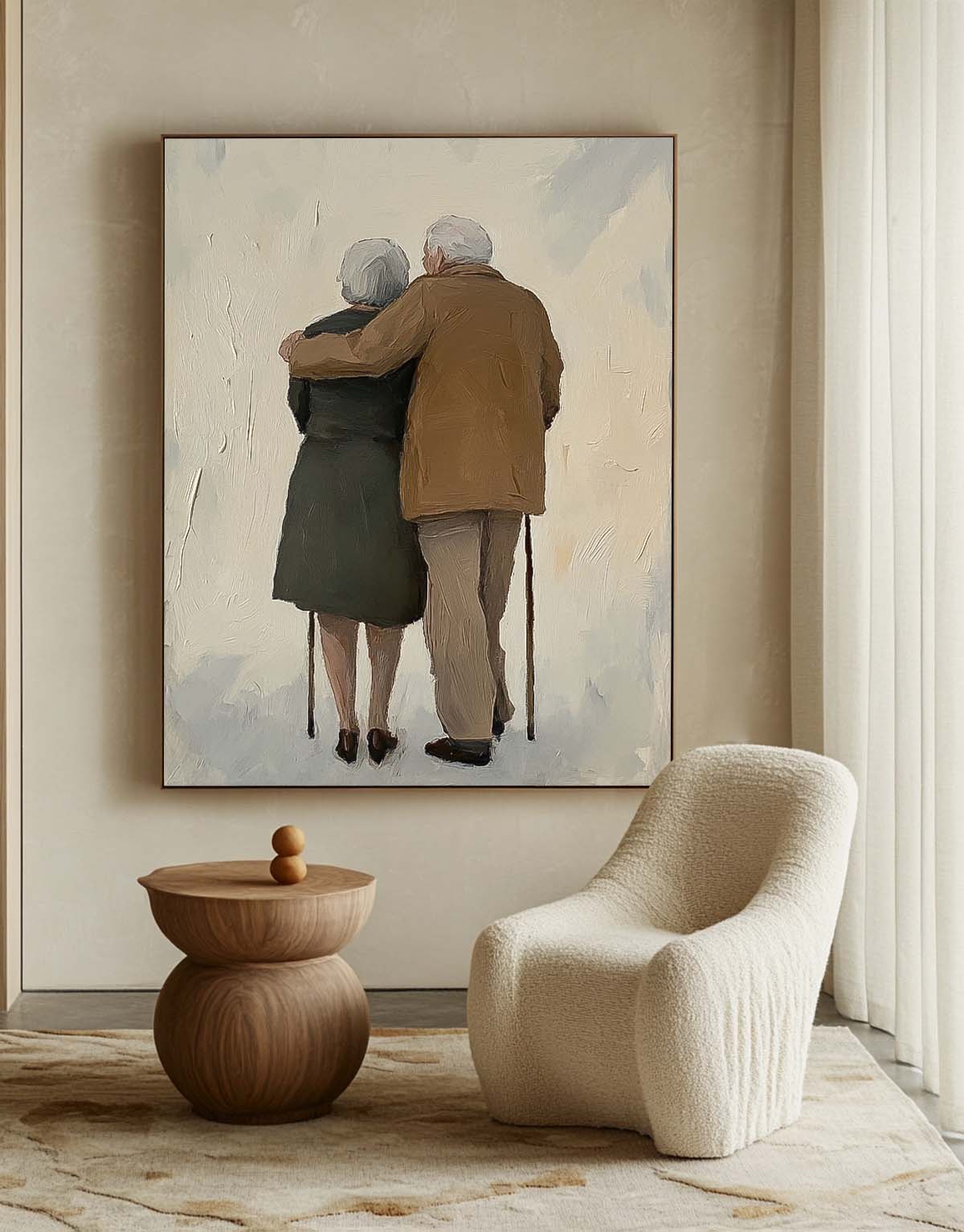 Wall Art People Modern Retro Elderly Couple