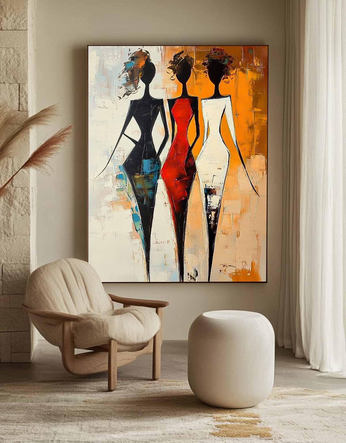 Wall Art Abstract Female Figure Silhouettes