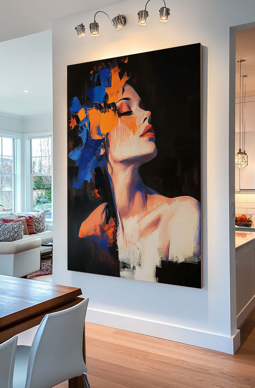 Wall Art People Fashion Purple Orange Elegant