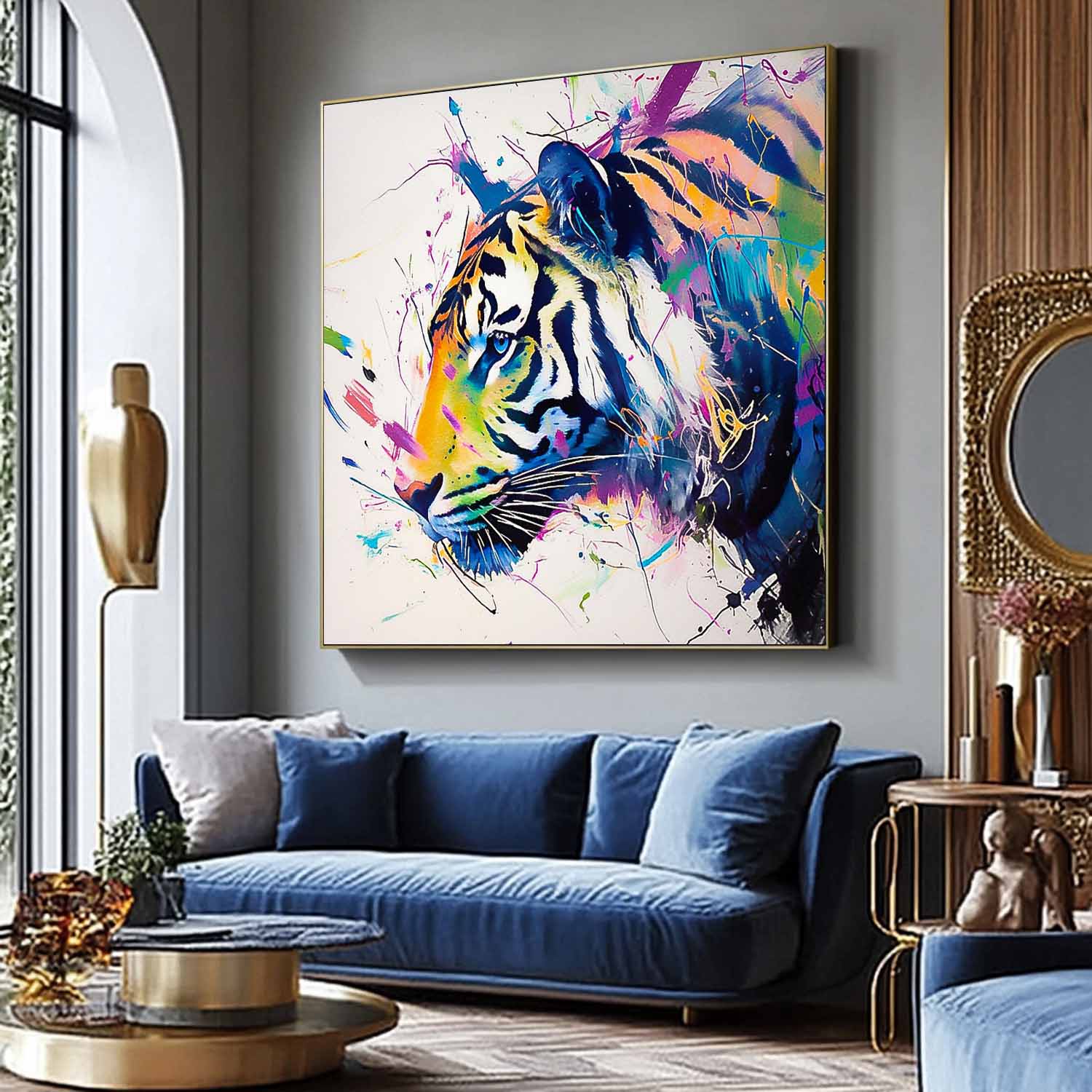 Wall Art Animal Playful Vibrant Dopamine Abstract