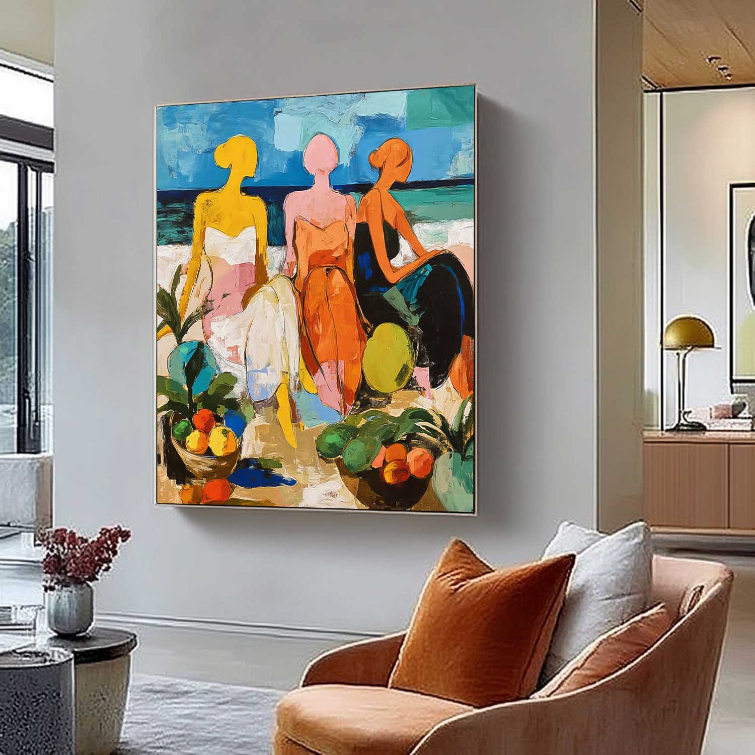 Wall Art People Tropical Island Fruit Joyful