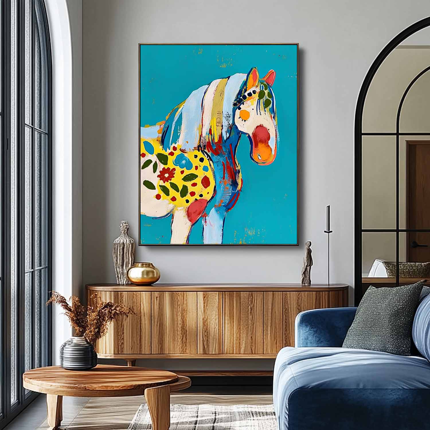 Wall Art Animal Whimsical Patterned Horse