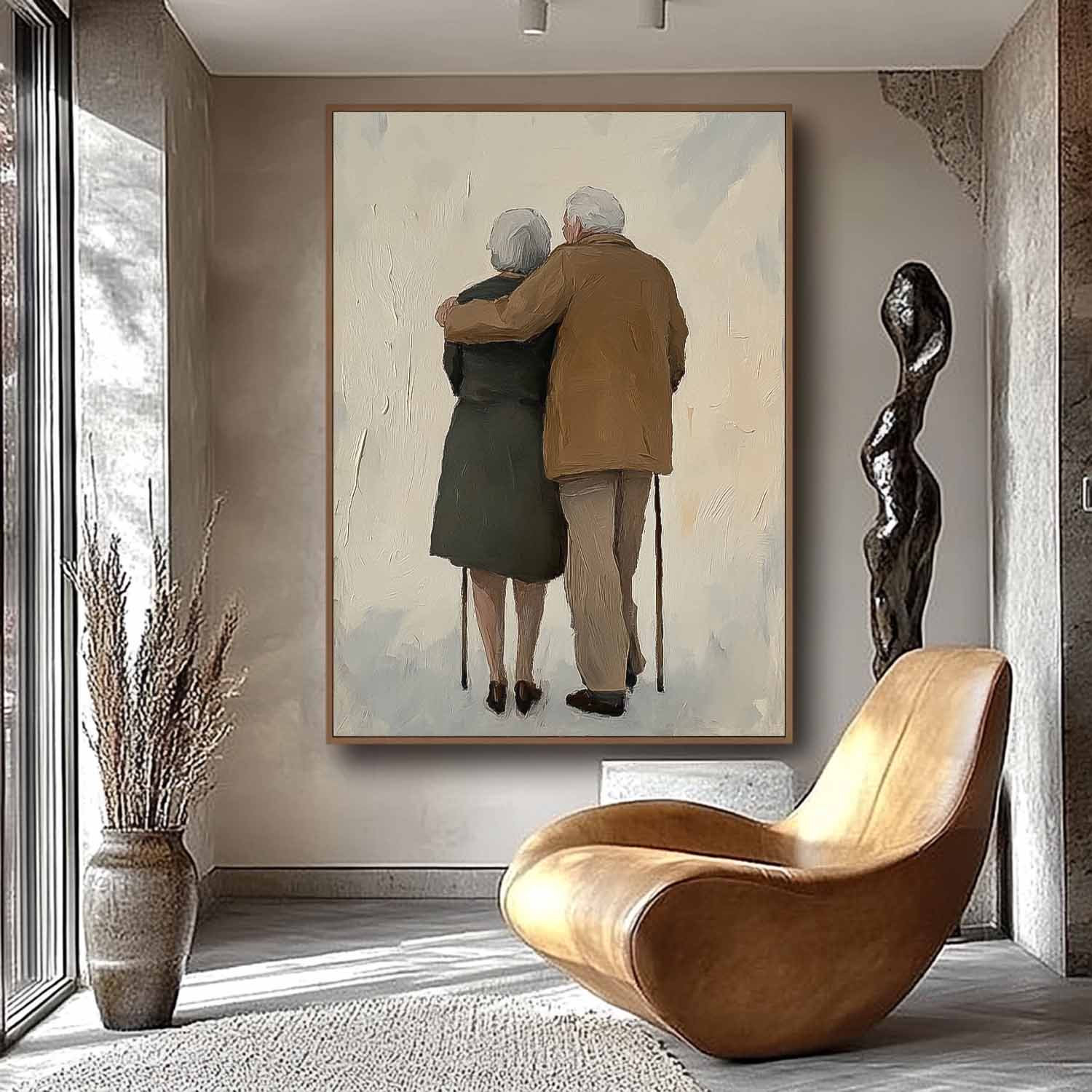 Wall Art People Modern Retro Elderly Couple