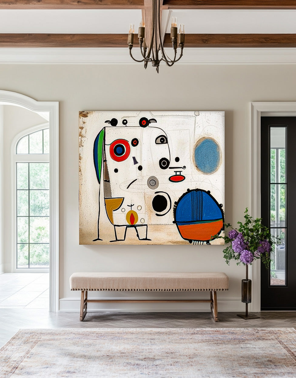 Joan Miró Style Surrealist Abstract Painting