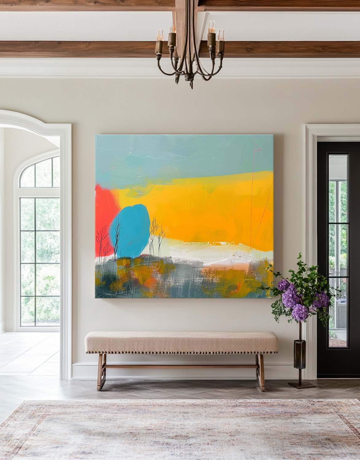 Wall Art Abstract Vibrant Painterly Layered