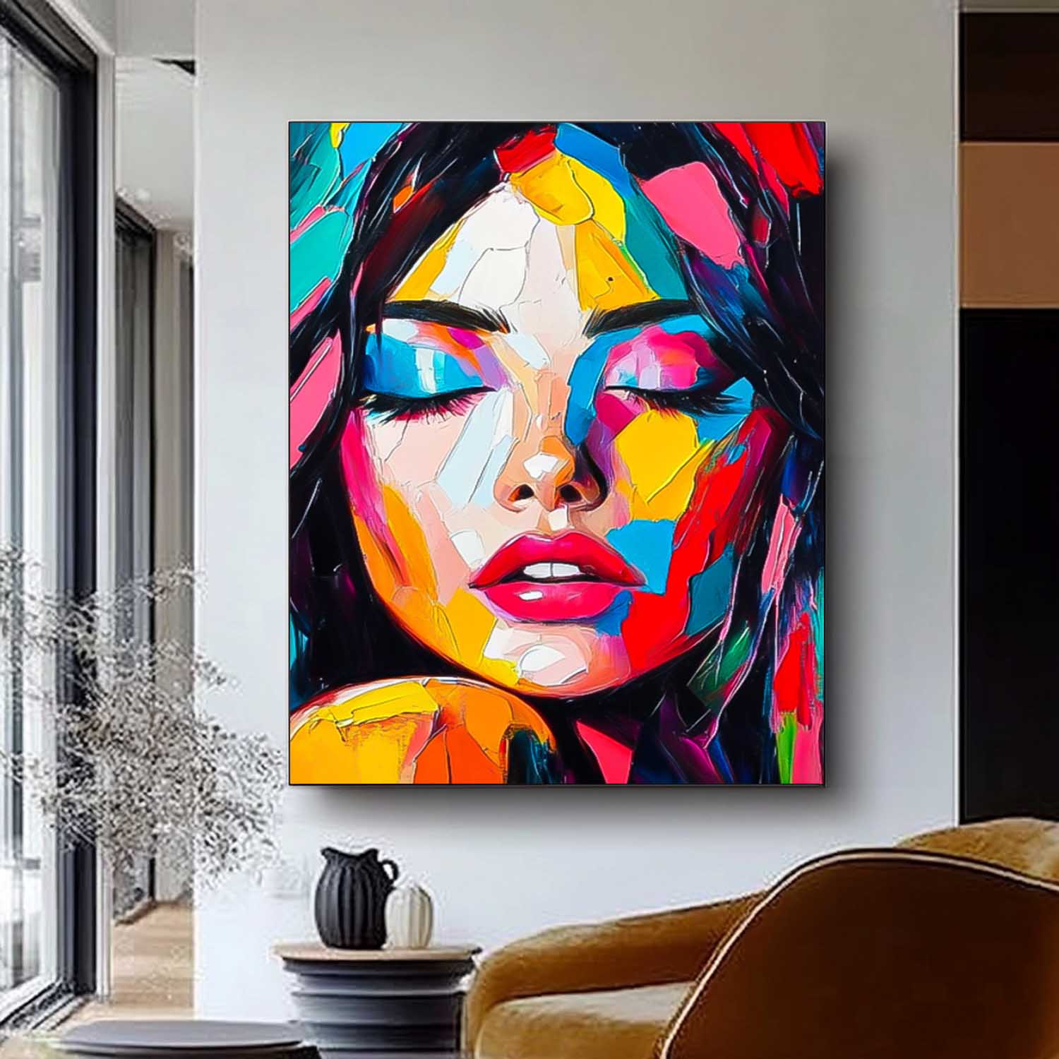 Wall Art People Maximalist Neon Color Block