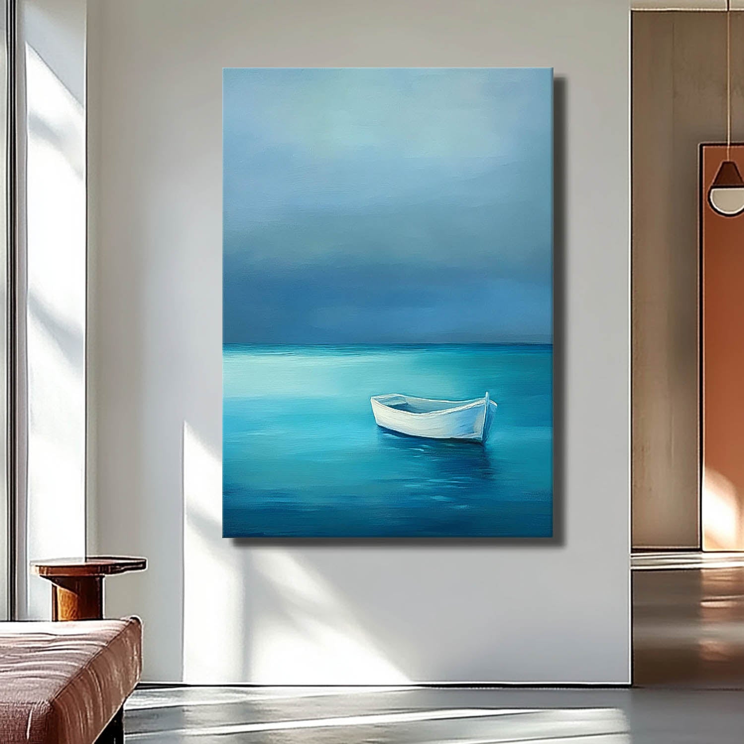 Wall Art Landscape Serene Solitary Boat Seascape