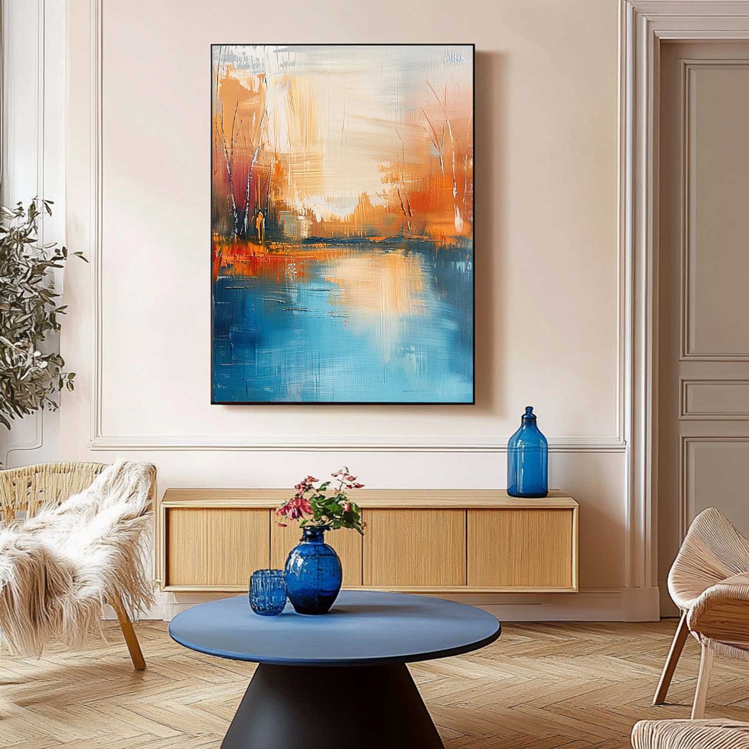 Wall Art Abstract Modern Impasto Warm Urban
