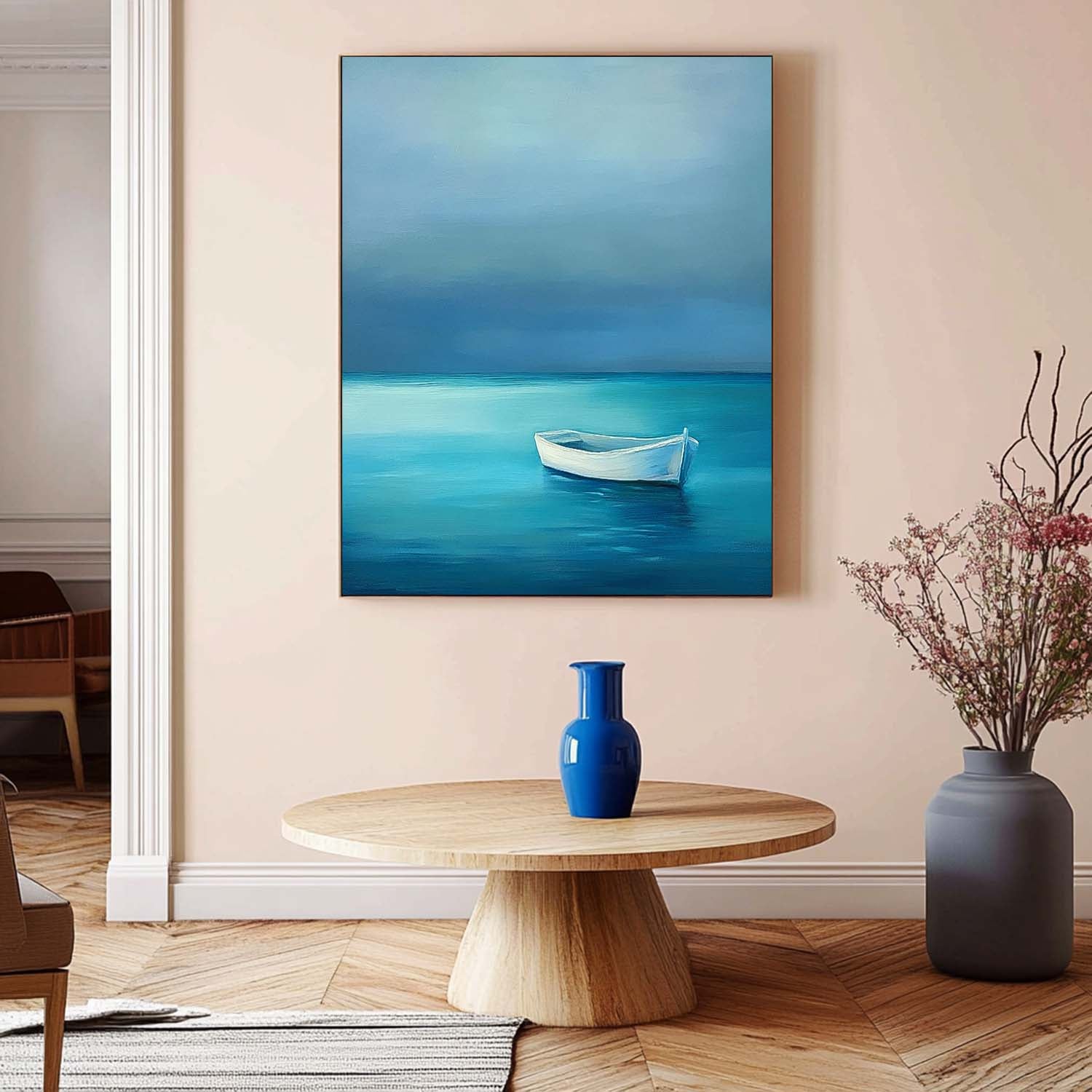 Wall Art Landscape Serene Solitary Boat Seascape