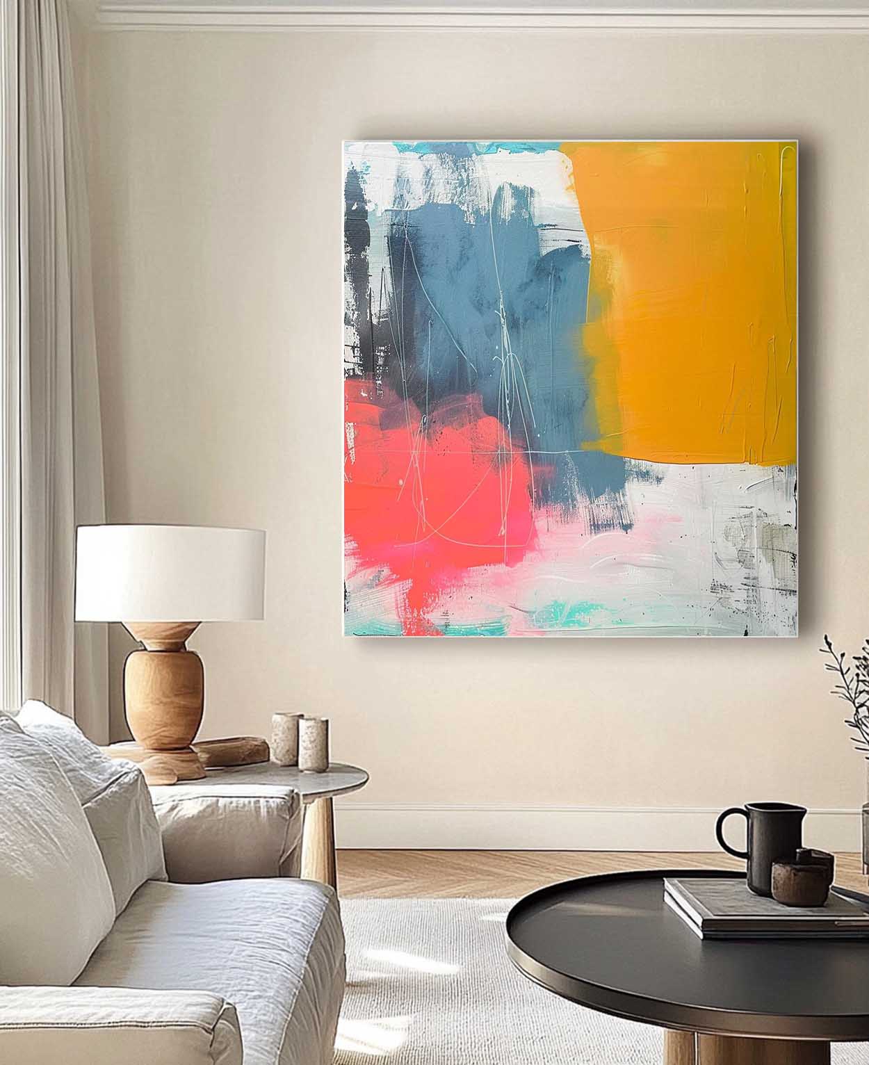 Wall Art Abstract Modern Vibrant Minimalist